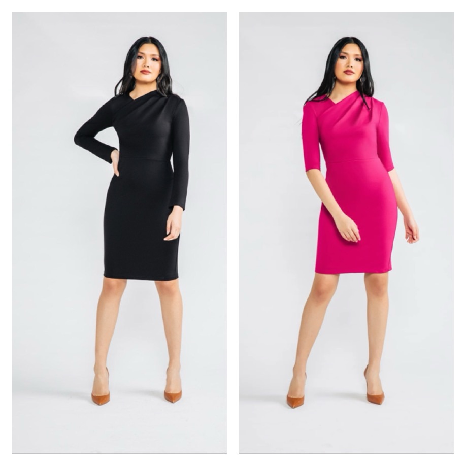 Nwt Chloe Kristyn Bianca Ponte Knit Dress Half Sleeve | Black | Size Medium